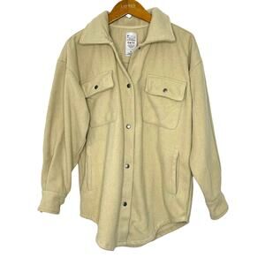 Fornia‎ Jacquard Boyfriend Shacket Women's XS Cream